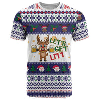 Reindeer Beer Christmas T Shirt Xmas Holiday Patterns - Wonder Print Shop