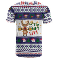 Reindeer Beer Christmas T Shirt Xmas Holiday Patterns - Wonder Print Shop