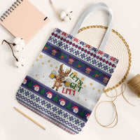 Reindeer Beer Christmas Tote Bag Xmas Holiday Patterns - Wonder Print Shop