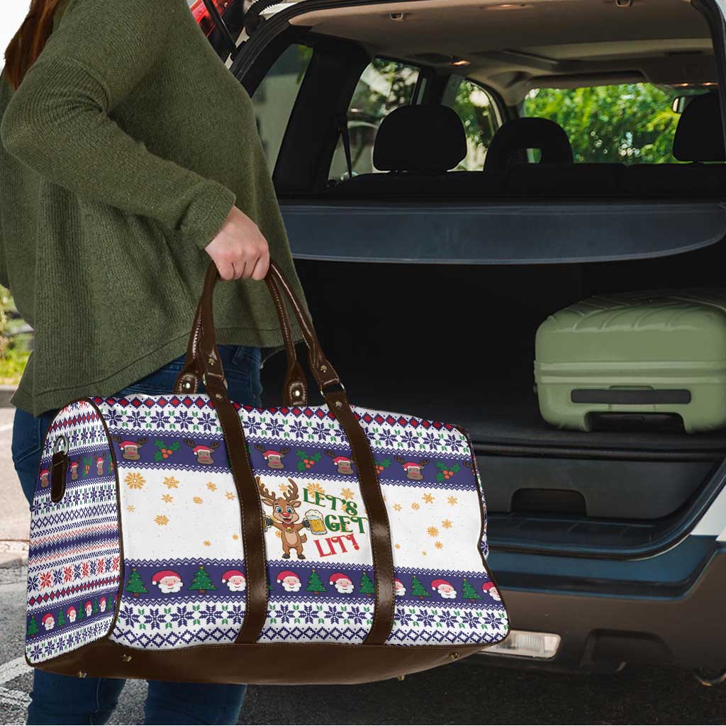 Reindeer Beer Christmas Travel Bag Xmas Holiday Patterns - Wonder Print Shop