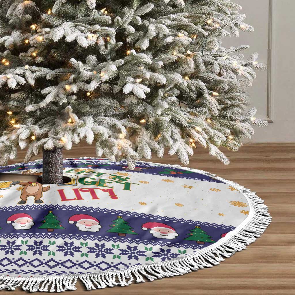 Reindeer Beer Christmas Tree Skirt Xmas Holiday Patterns - Wonder Print Shop