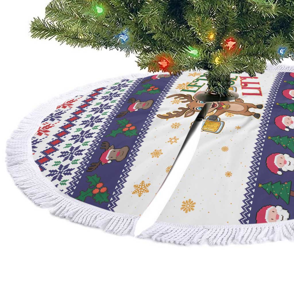 Reindeer Beer Christmas Tree Skirt Xmas Holiday Patterns - Wonder Print Shop