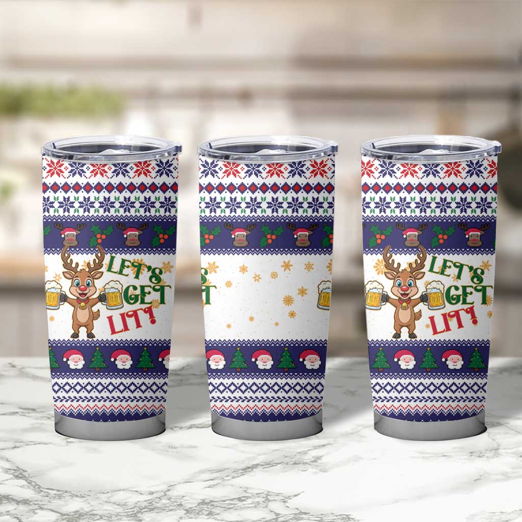 Reindeer Beer Christmas Tumbler Cup Xmas Holiday Patterns - Wonder Print Shop