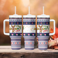 Reindeer Beer Christmas Tumbler With Handle Xmas Holiday Patterns - Wonder Print Shop