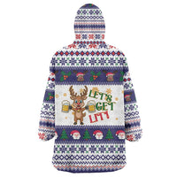 Reindeer Beer Christmas Wearable Blanket Hoodie Xmas Holiday Patterns - Wonder Print Shop