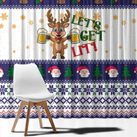 Reindeer Beer Christmas Window Curtain Xmas Holiday Patterns - Wonder Print Shop