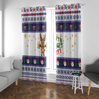 Reindeer Beer Christmas Window Curtain Xmas Holiday Patterns - Wonder Print Shop