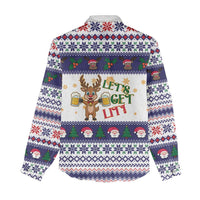 Reindeer Beer Christmas Women Casual Shirt Xmas Holiday Patterns - Wonder Print Shop