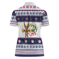 Reindeer Beer Christmas Women Polo Shirt Xmas Holiday Patterns - Wonder Print Shop