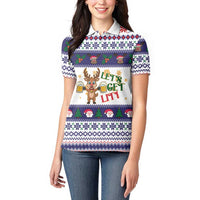 Reindeer Beer Christmas Women Polo Shirt Xmas Holiday Patterns - Wonder Print Shop