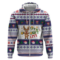 Reindeer Beer Christmas Zip Hoodie Xmas Holiday Patterns - Wonder Print Shop