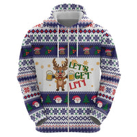 Reindeer Beer Christmas Zip Hoodie Xmas Holiday Patterns - Wonder Print Shop