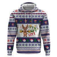 Reindeer Beer Christmas Zip Hoodie Xmas Holiday Patterns - Wonder Print Shop