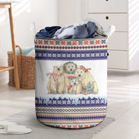 Polar Bears Christma Christmas Laundry Basket Xmas Holiday Patterns - Wonder Print Shop