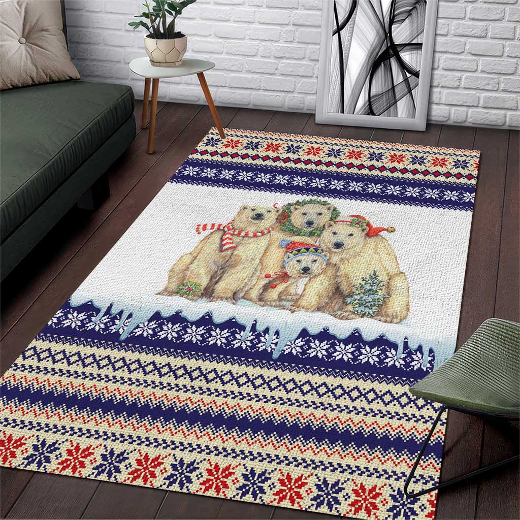 Polar Bears Christma Christmas Area Rug Xmas Holiday Patterns - Wonder Print Shop