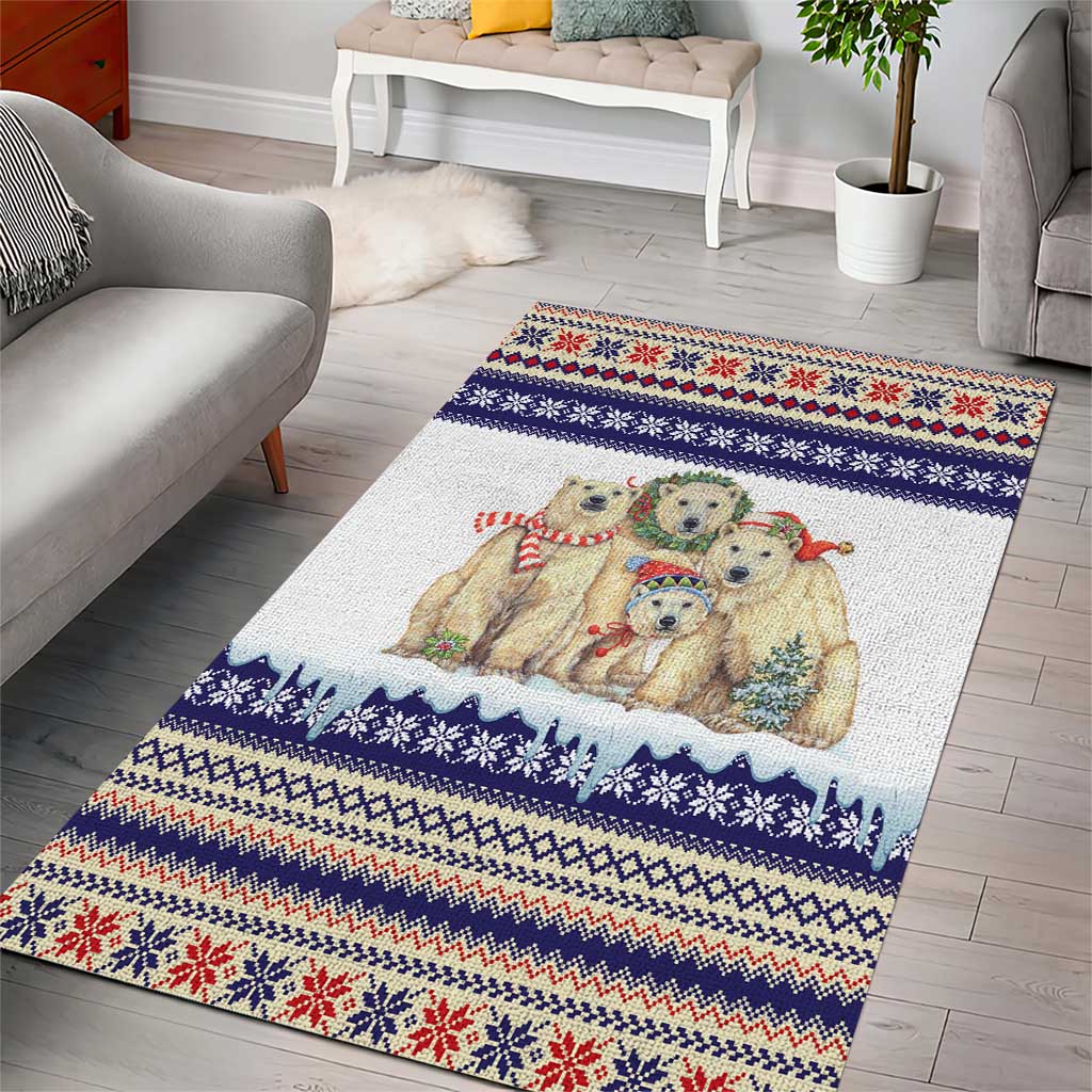Polar Bears Christma Christmas Area Rug Xmas Holiday Patterns - Wonder Print Shop