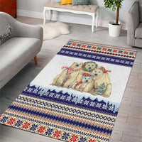 Polar Bears Christma Christmas Area Rug Xmas Holiday Patterns - Wonder Print Shop