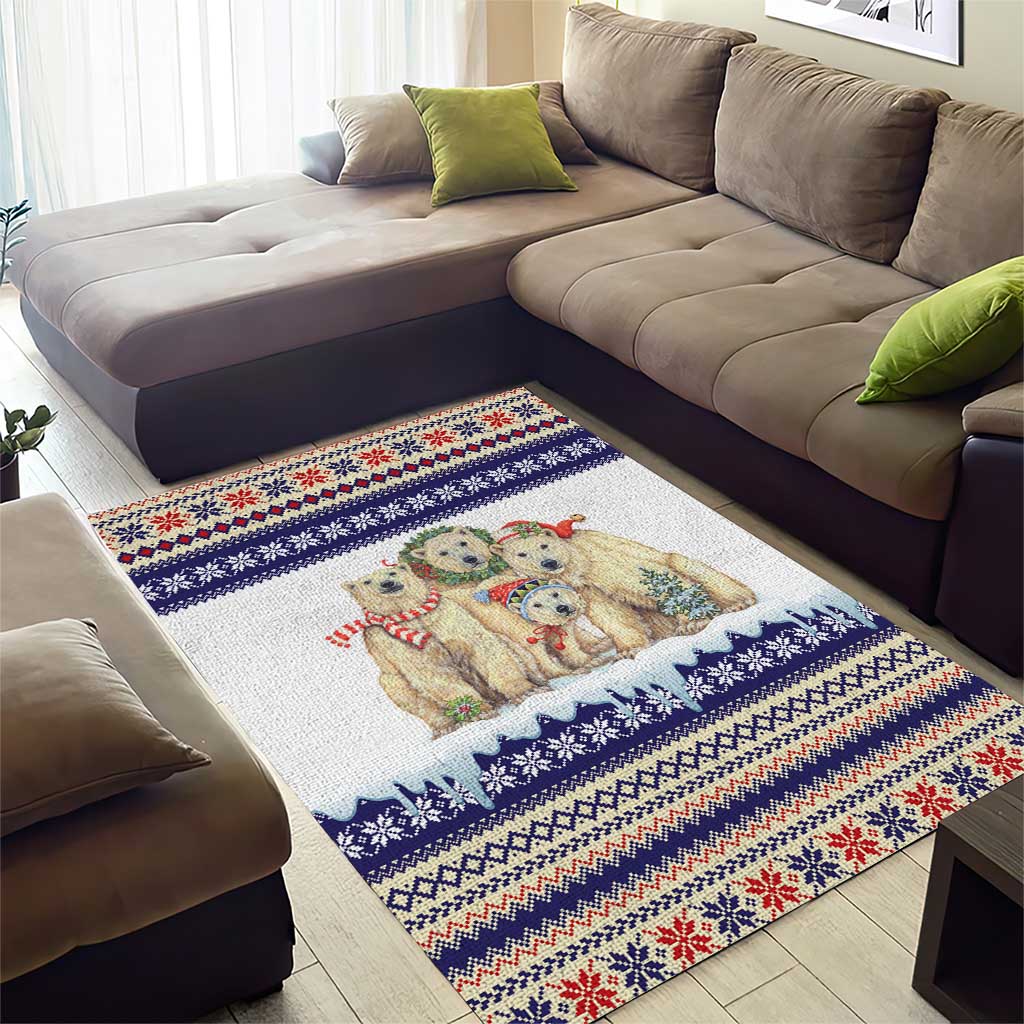 Polar Bears Christma Christmas Area Rug Xmas Holiday Patterns - Wonder Print Shop