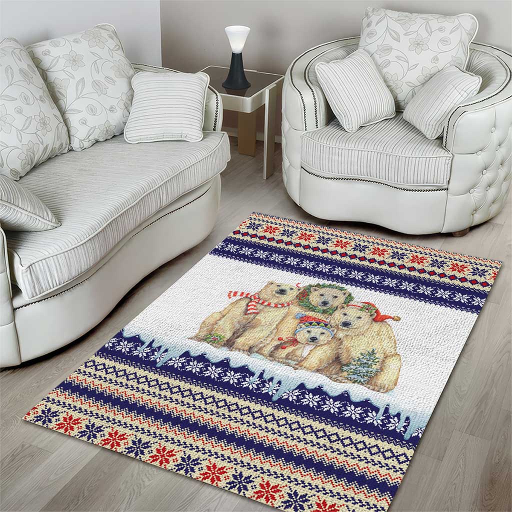 Polar Bears Christma Christmas Area Rug Xmas Holiday Patterns - Wonder Print Shop