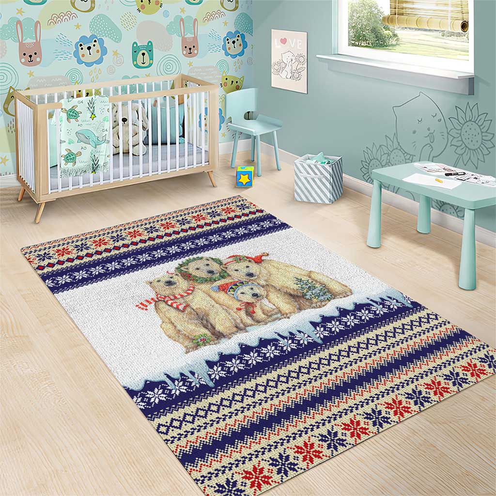 Polar Bears Christma Christmas Area Rug Xmas Holiday Patterns - Wonder Print Shop