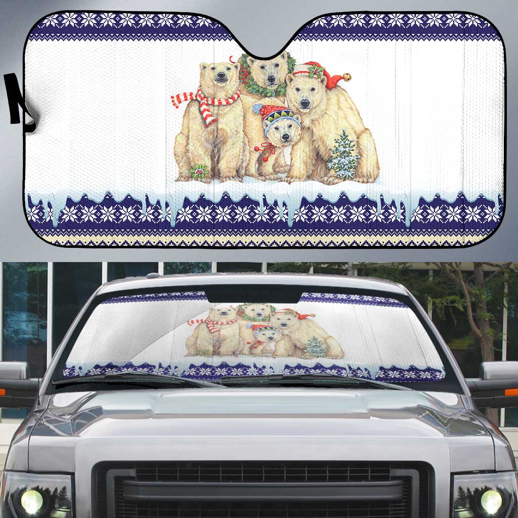 Polar Bears Christma Christmas Auto Sun Shade Xmas Holiday Patterns - Wonder Print Shop
