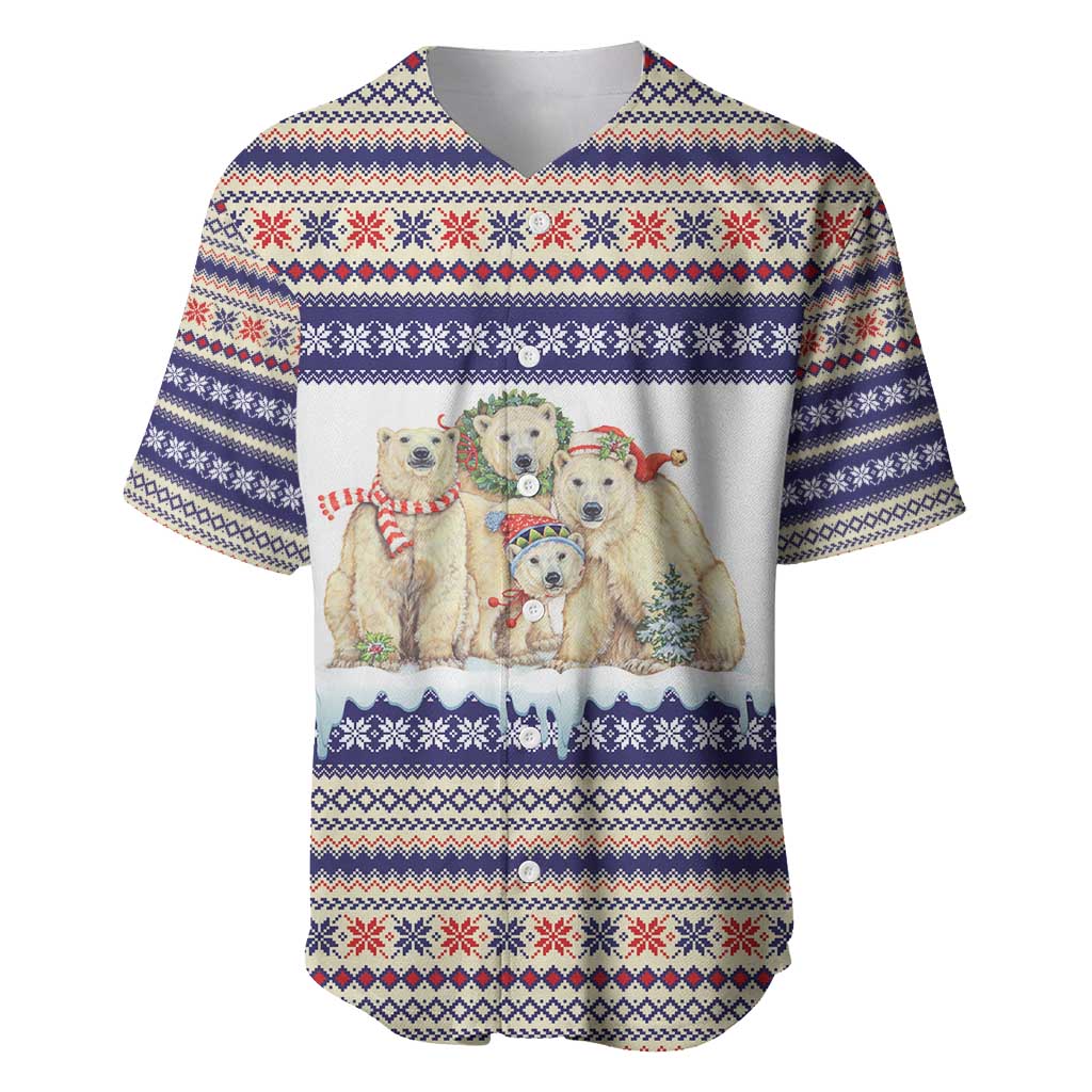 Polar Bears Christma Christmas Baseball Jersey Xmas Holiday Patterns - Wonder Print Shop