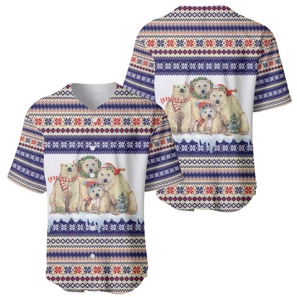 Polar Bears Christma Christmas Baseball Jersey Xmas Holiday Patterns - Wonder Print Shop