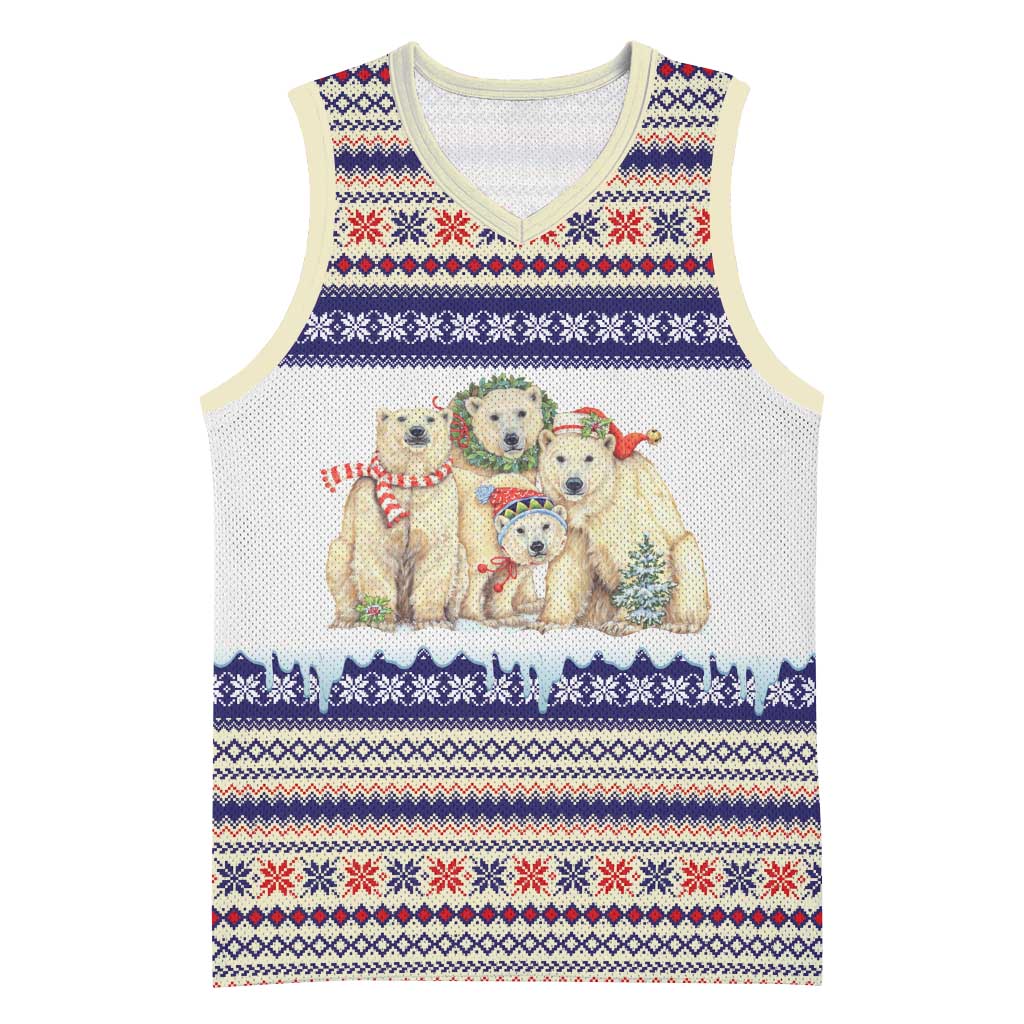 Polar Bears Christma Christmas Basketball Jersey Xmas Holiday Patterns - Wonder Print Shop