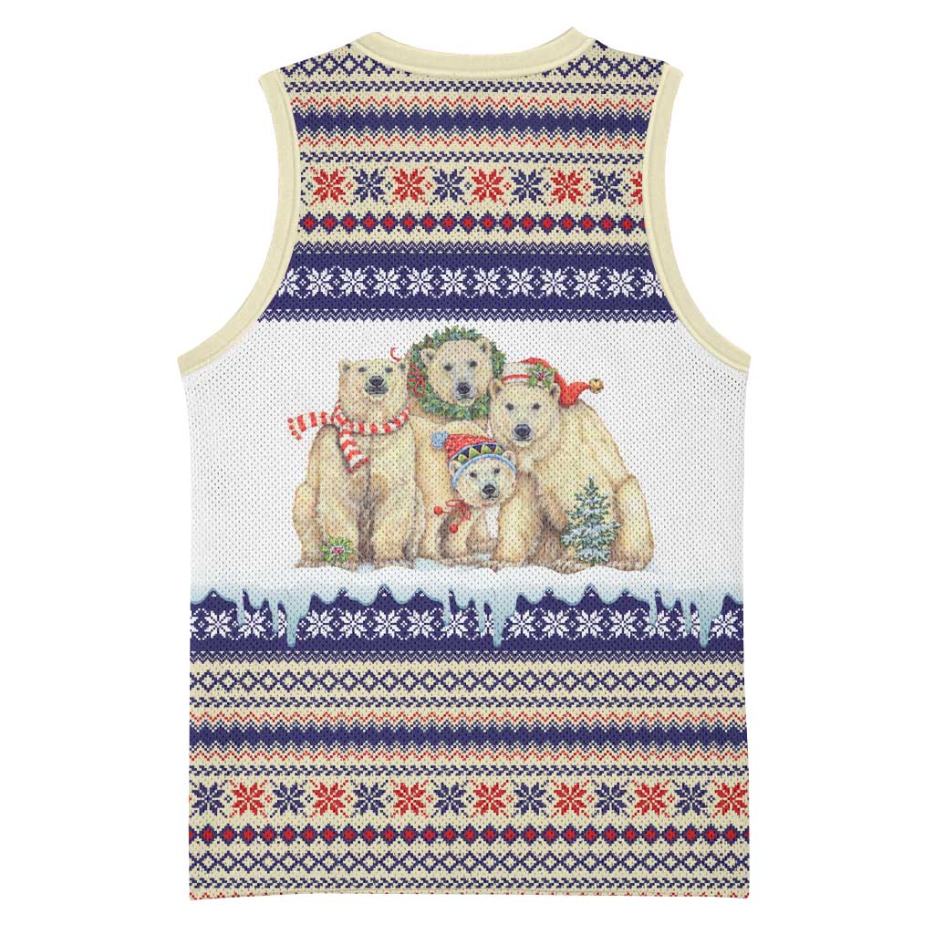 Polar Bears Christma Christmas Basketball Jersey Xmas Holiday Patterns - Wonder Print Shop