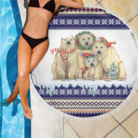 Polar Bears Christma Christmas Beach Blanket Xmas Holiday Patterns - Wonder Print Shop