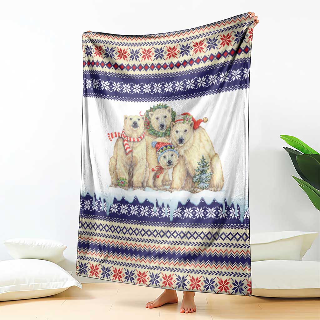 Polar Bears Christma Christmas Blanket Xmas Holiday Patterns - Wonder Print Shop