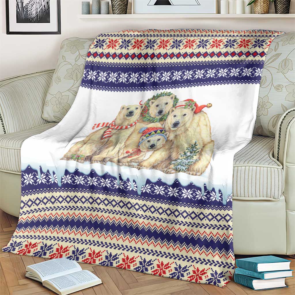 Polar Bears Christma Christmas Blanket Xmas Holiday Patterns - Wonder Print Shop