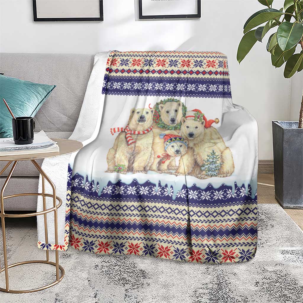 Polar Bears Christma Christmas Blanket Xmas Holiday Patterns - Wonder Print Shop