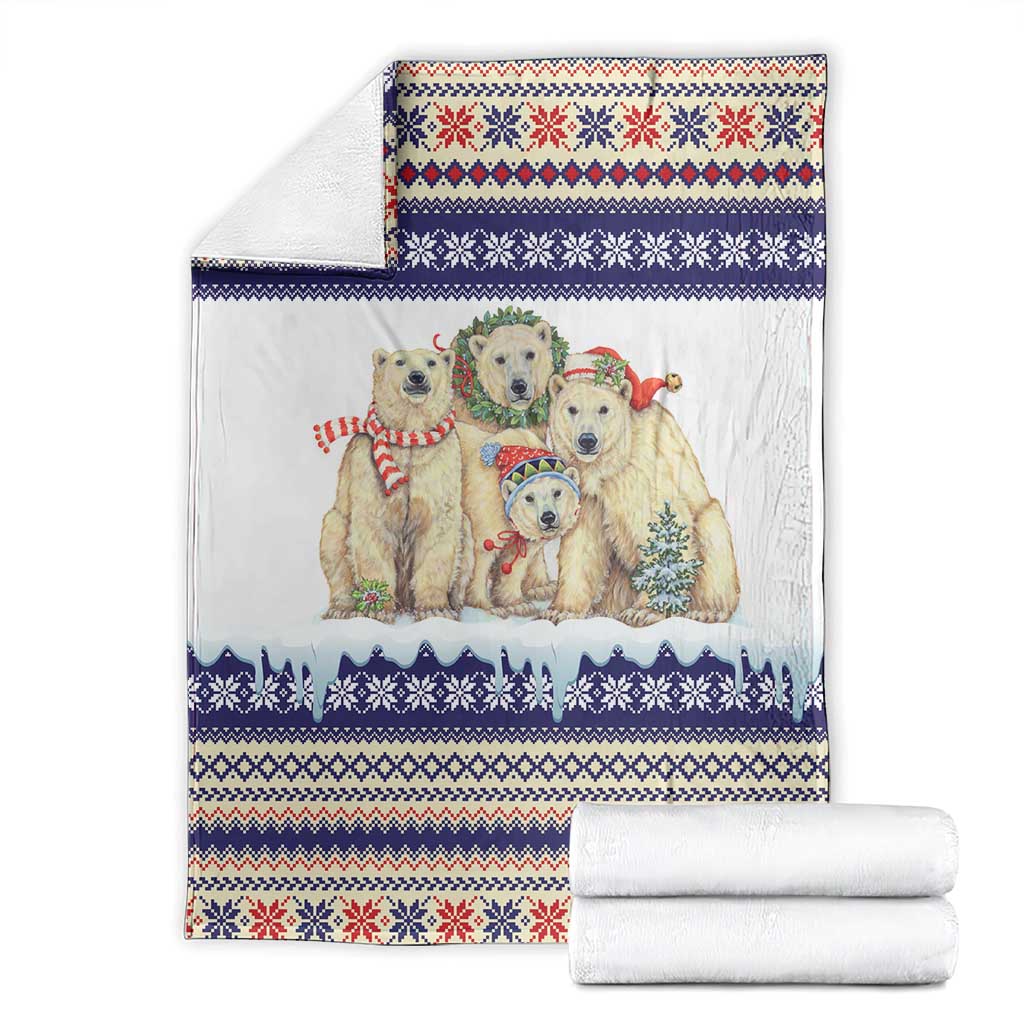 Polar Bears Christma Christmas Blanket Xmas Holiday Patterns - Wonder Print Shop