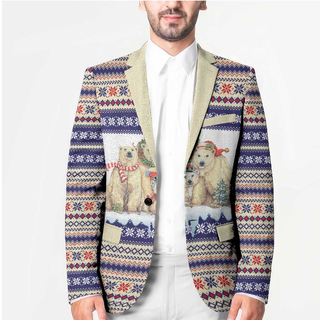 Polar Bears Christma Christmas Blazer Xmas Holiday Patterns - Wonder Print Shop