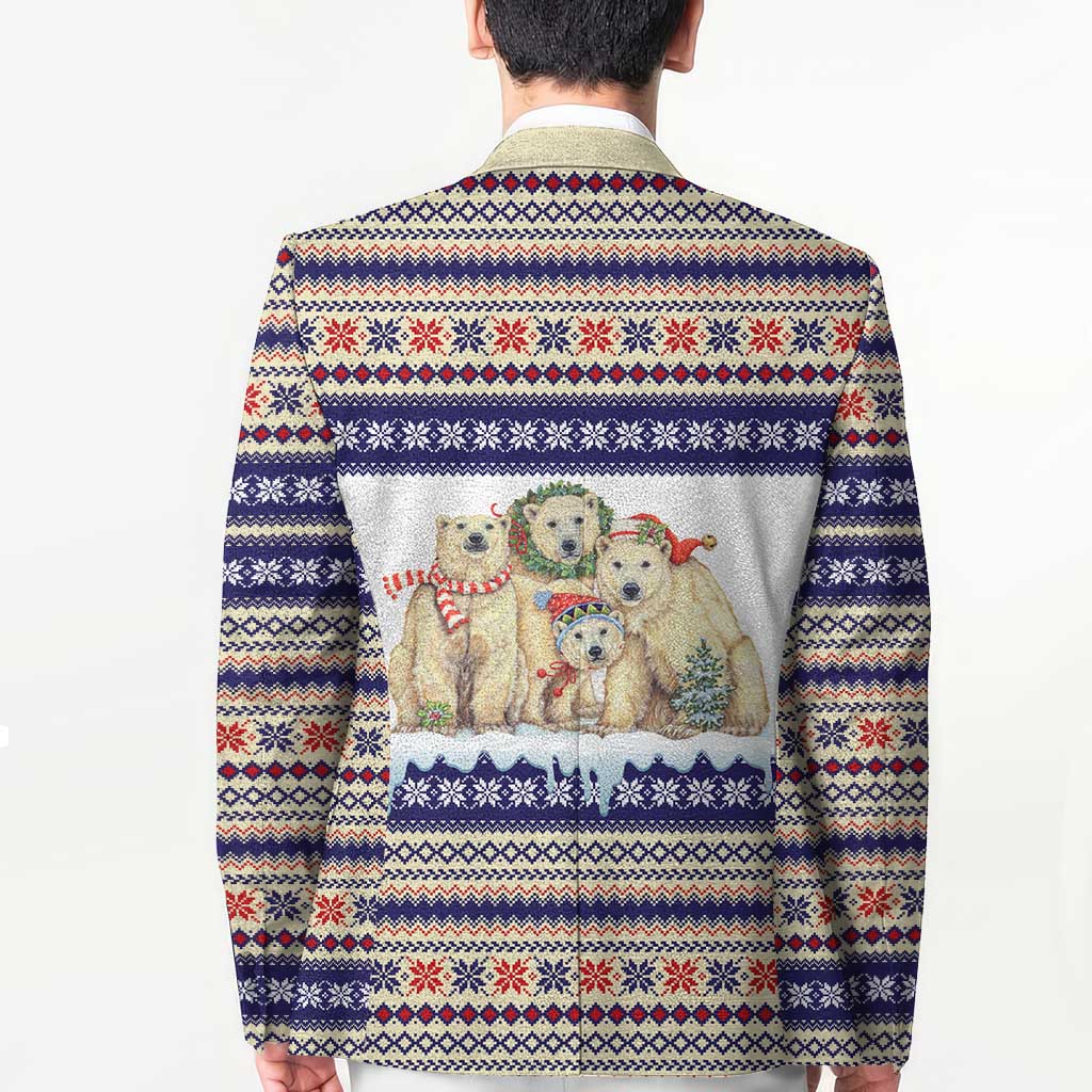Polar Bears Christma Christmas Blazer Xmas Holiday Patterns - Wonder Print Shop