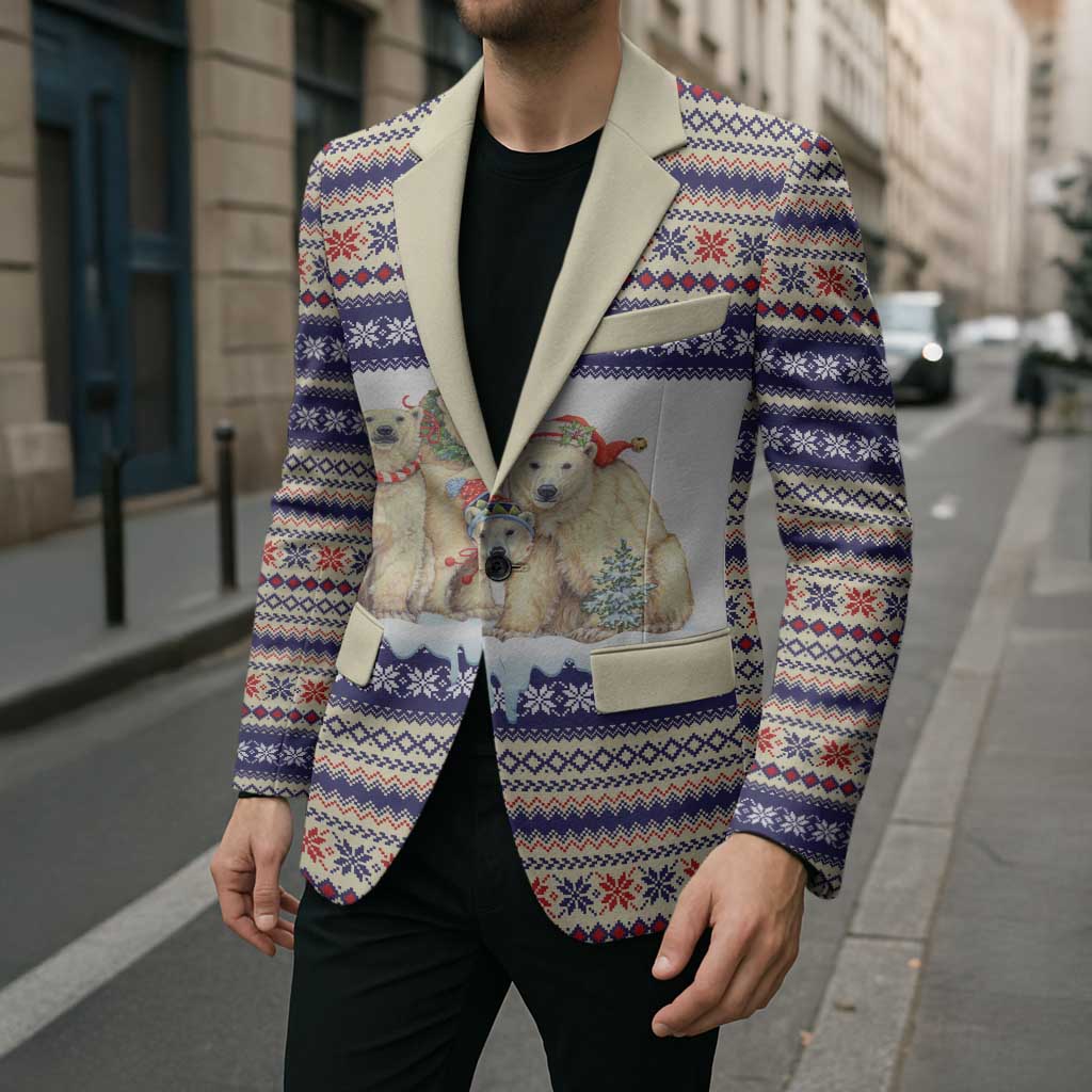 Polar Bears Christma Christmas Blazer Xmas Holiday Patterns - Wonder Print Shop