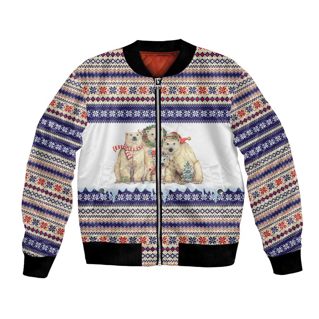 Polar Bears Christma Christmas Bomber Jacket Xmas Holiday Patterns - Wonder Print Shop