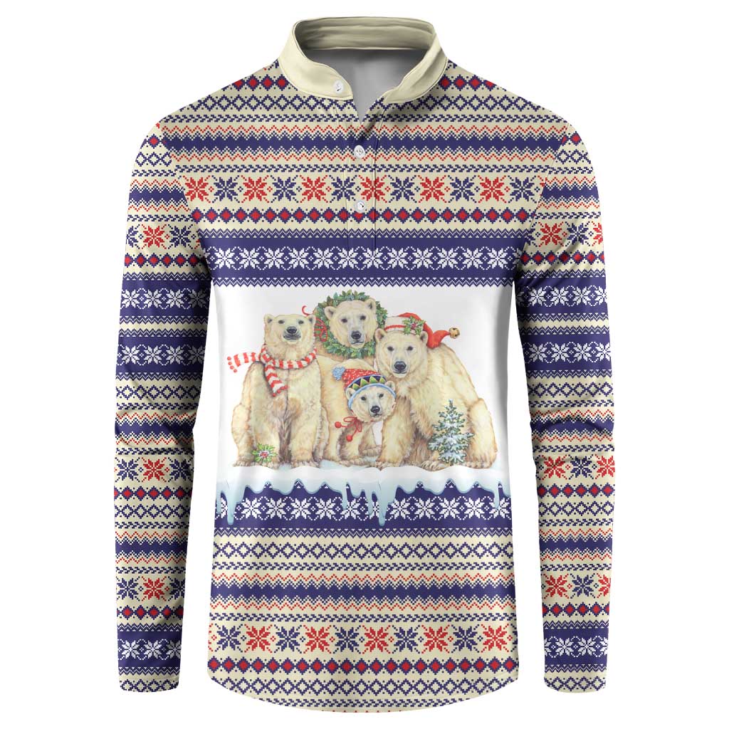 Polar Bears Christma Christmas Button Sweatshirt Xmas Holiday Patterns - Wonder Print Shop