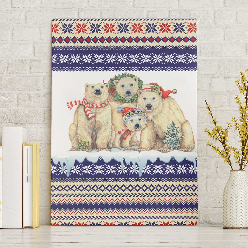 Polar Bears Christma Christmas Canvas Wall Art Xmas Holiday Patterns - Wonder Print Shop