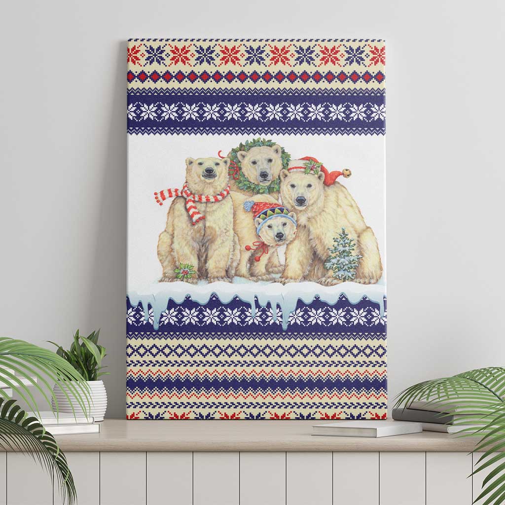 Polar Bears Christma Christmas Canvas Wall Art Xmas Holiday Patterns - Wonder Print Shop