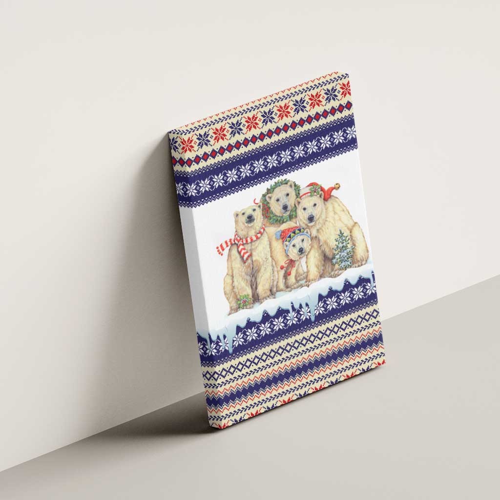 Polar Bears Christma Christmas Canvas Wall Art Xmas Holiday Patterns - Wonder Print Shop