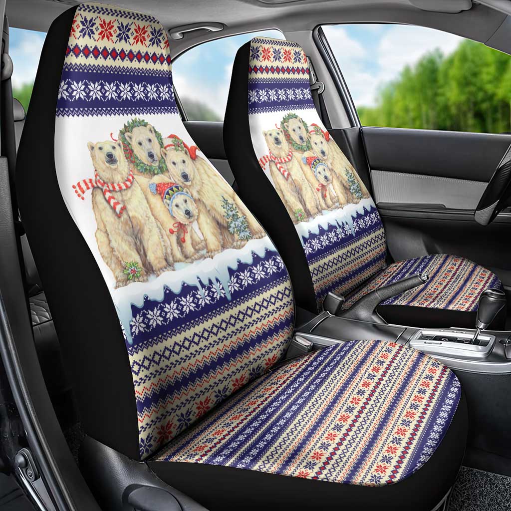 Polar Bears Christma Christmas Car Seat Cover Xmas Holiday Patterns - Wonder Print Shop