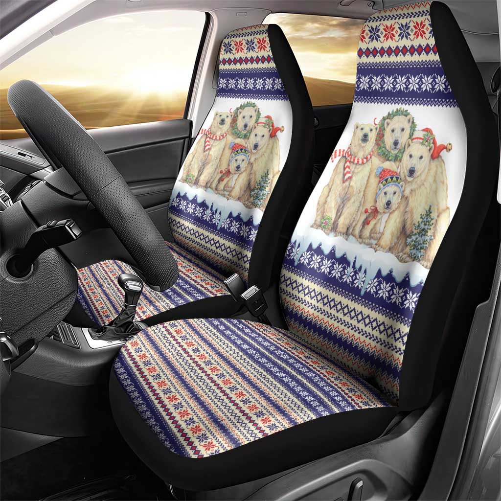 Polar Bears Christma Christmas Car Seat Cover Xmas Holiday Patterns - Wonder Print Shop