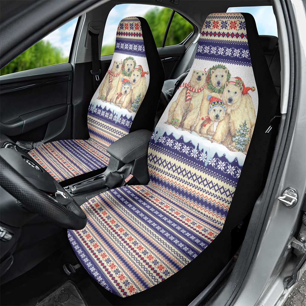Polar Bears Christma Christmas Car Seat Cover Xmas Holiday Patterns - Wonder Print Shop