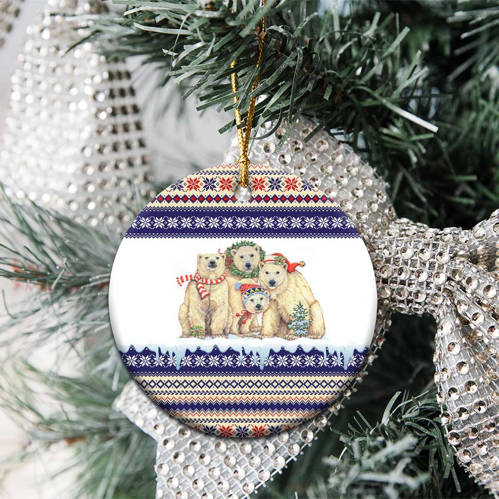 Polar Bears Christma Christmas Ceramic Ornament Xmas Holiday Patterns - Wonder Print Shop