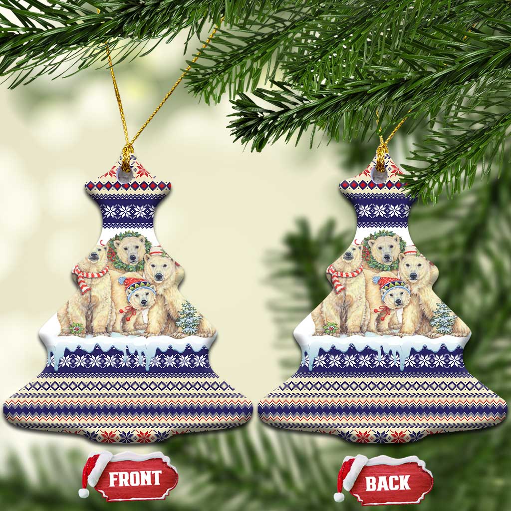 Polar Bears Christma Christmas Ceramic Ornament Xmas Holiday Patterns - Wonder Print Shop