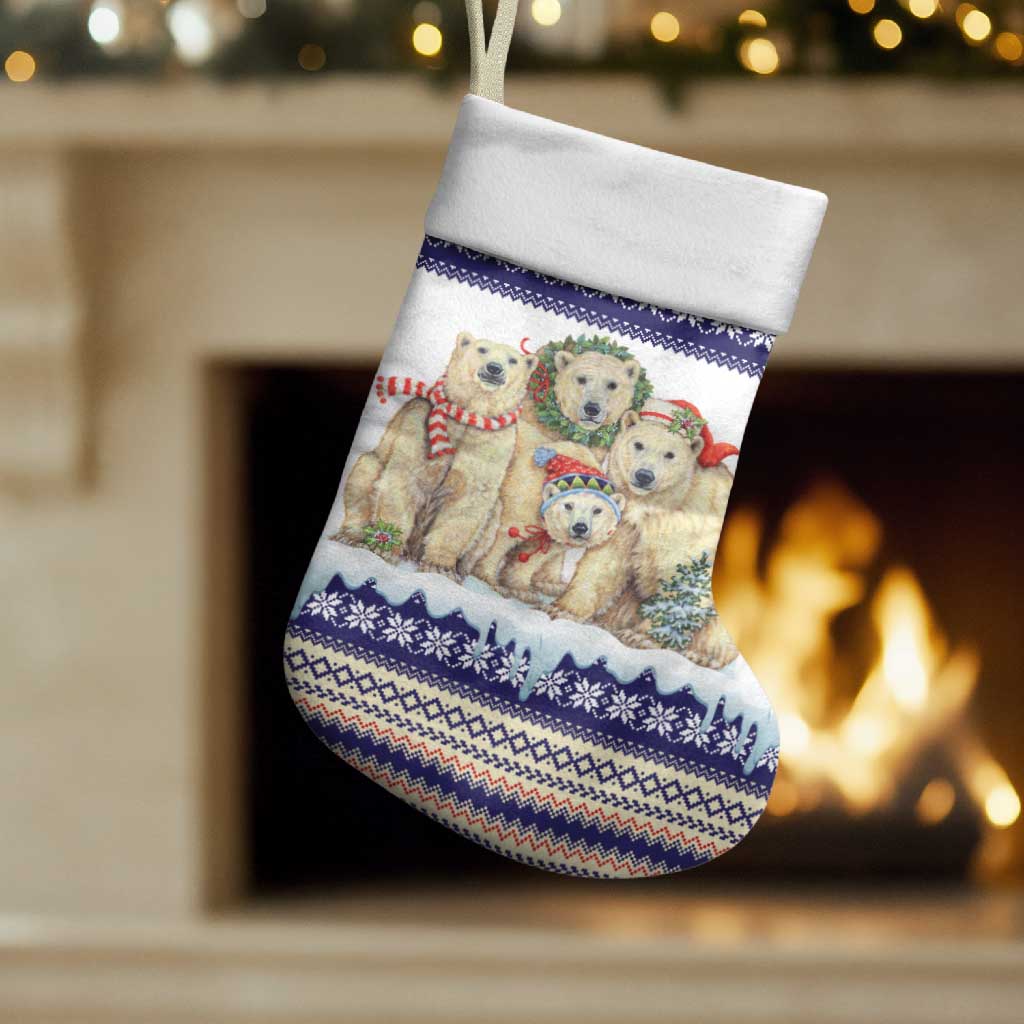 Polar Bears Christma Christmas Stocking Xmas Holiday Patterns - Wonder Print Shop