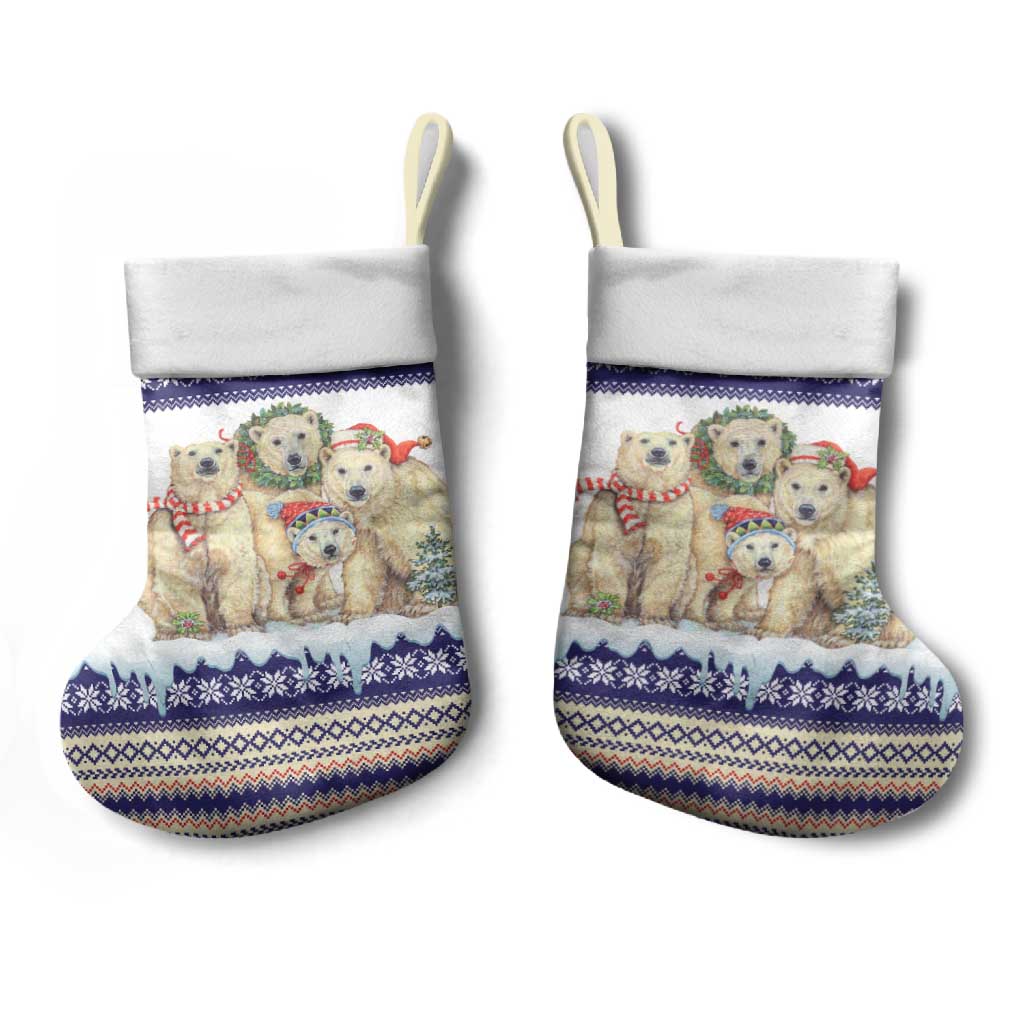 Polar Bears Christma Christmas Stocking Xmas Holiday Patterns - Wonder Print Shop