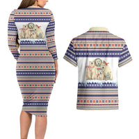 Polar Bears Christma Christmas Couples Matching Long Sleeve Bodycon Dress and Hawaiian Shirt Xmas Holiday Patterns - Wonder Print Shop